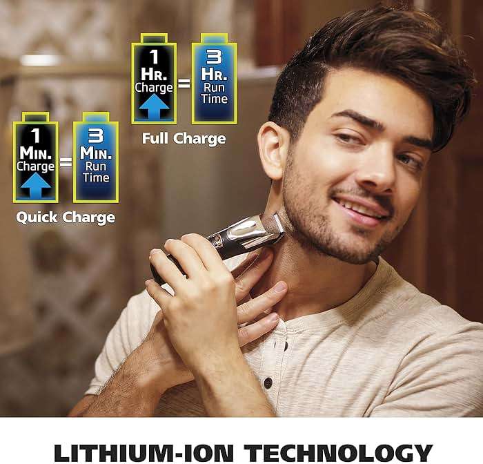 Wahl USA Rechargeable Lithium Ion All in One Beard Trimmer for Men with Detail and Ear & Nose Hair Trimmer Attachment – Model 9854-600B - Image 6