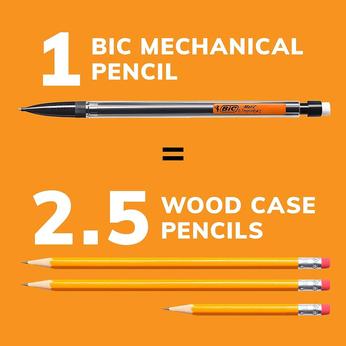 BIC Xtra-Smooth Mechanical Pencils with Erasers, Medium Point (0.7mm), 12-Count Pack, Bulk Mechanical Pencils for School or Office Supplies - Image 7