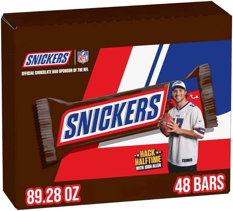 SNICKERS Full Size Bulk Milk Chocolate Candy Bars, 1.86 oz Bar, 48 ct Box - Image 1