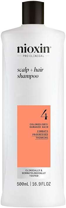 Nioxin System 4 Scalp + Hair Thickening Shampoo for Colored, Dry, & Damaged Hair with Progressed Thinning | Maintain Vibrant Color | Cleanse, Nourish & Boost Hair Density with Niacinamide & Biotin - Image 1