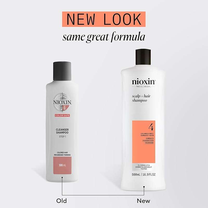 Nioxin System 4 Scalp + Hair Thickening Shampoo for Colored, Dry, & Damaged Hair with Progressed Thinning | Maintain Vibrant Color | Cleanse, Nourish & Boost Hair Density with Niacinamide & Biotin - Image 2