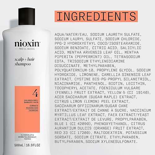 Nioxin System 4 Scalp + Hair Thickening Shampoo for Colored, Dry, & Damaged Hair with Progressed Thinning | Maintain Vibrant Color | Cleanse, Nourish & Boost Hair Density with Niacinamide & Biotin - Image 9