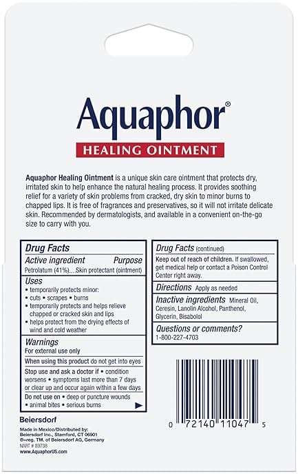 Aquaphor Healing Ointment Advanced Therapy Skin Protectant, Dry Skin Body Moisturizer, 0.35 Oz Tube, Pack of 2 - Image 15