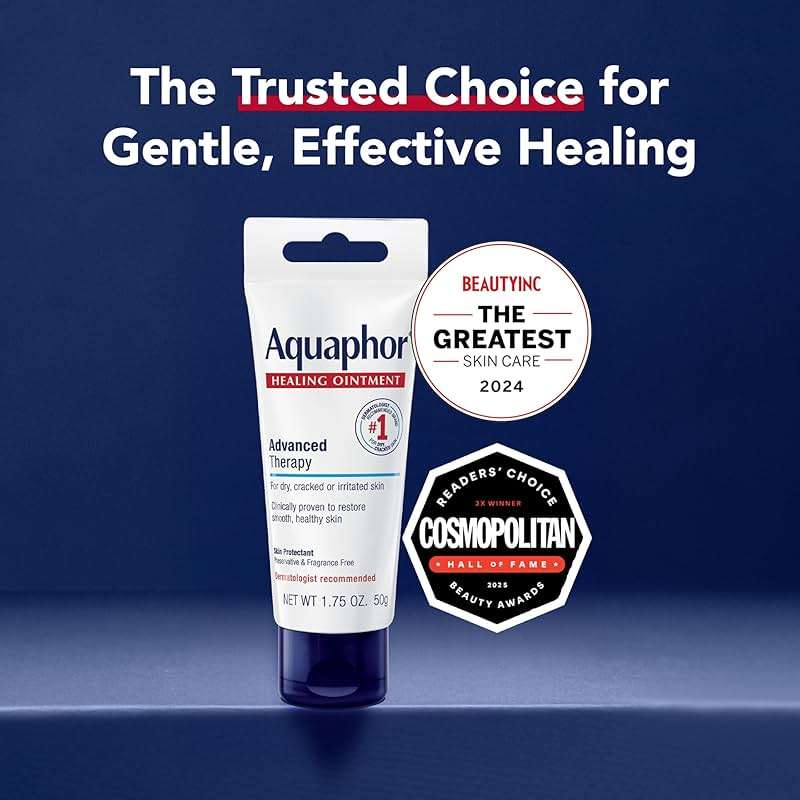 Aquaphor Healing Ointment Advanced Therapy Skin Protectant, Dry Skin Body Moisturizer, 0.35 Oz Tube, Pack of 2 - Image 3