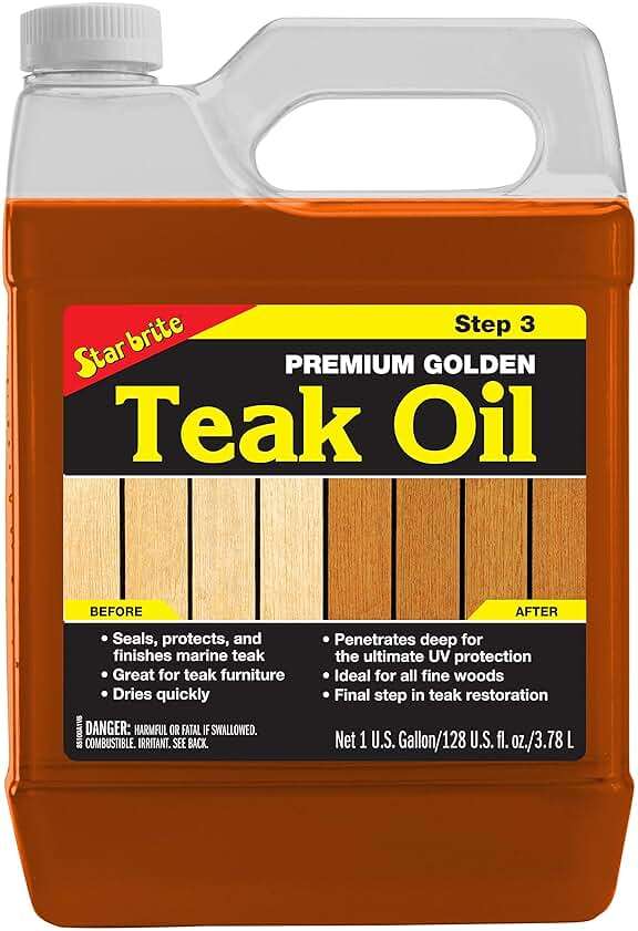 STAR BRITE Premium Golden Teak Oil - Sealer, Preserver, & Finish for Outdoor Teak & Other Fine Woods - Image 1