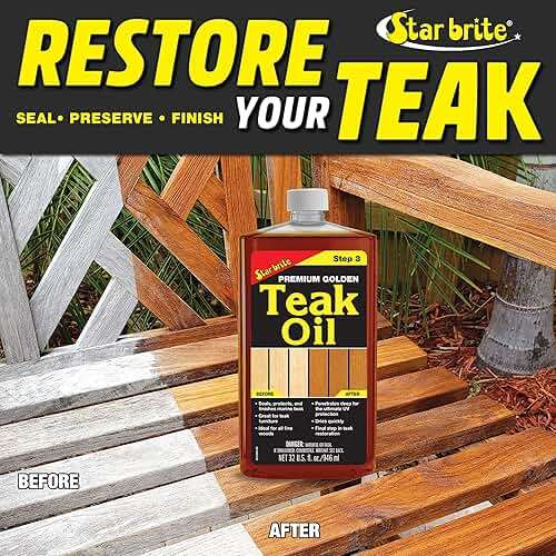 STAR BRITE Premium Golden Teak Oil - Sealer, Preserver, & Finish for Outdoor Teak & Other Fine Woods - Image 5