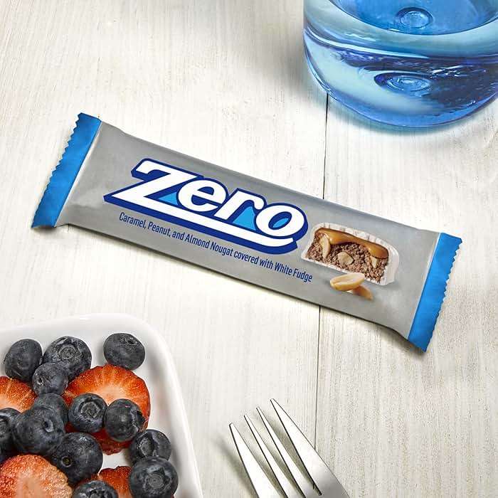 ZERO White Fudge, Caramel, Peanut and Almond Nougat Candy Bars, 1.85 oz (24 Count) - Image 4
