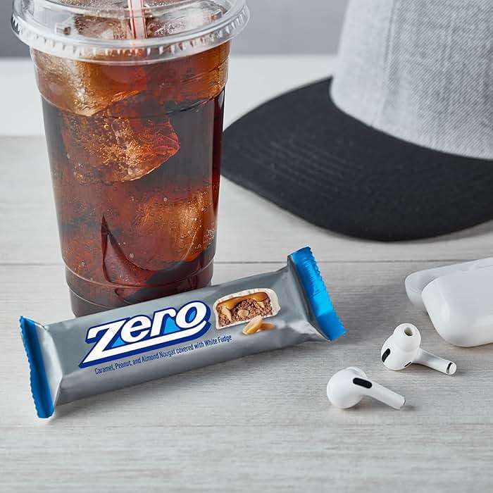 ZERO White Fudge, Caramel, Peanut and Almond Nougat Candy Bars, 1.85 oz (24 Count) - Image 5