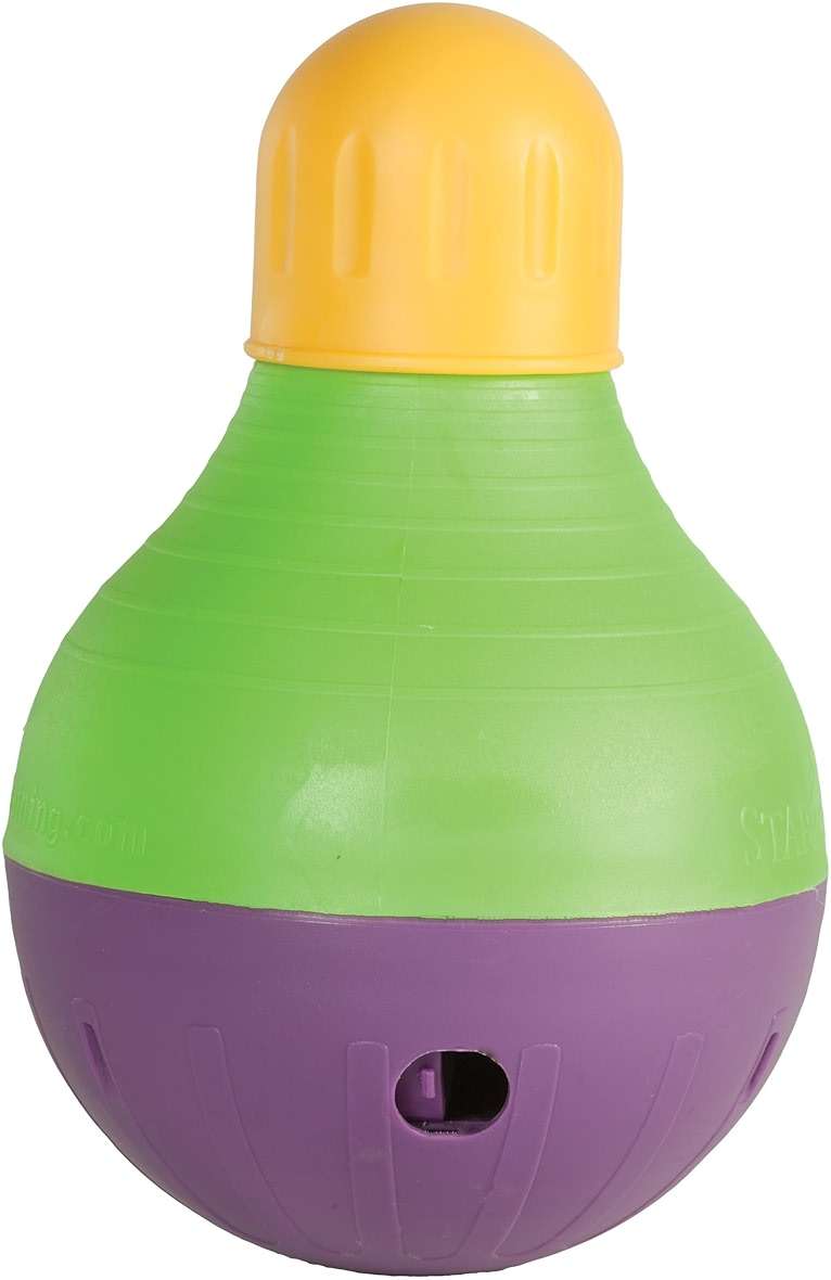 Starmark Bob-A-Lot Interactive Dog Pet Toy, Large, Yellow/Green/Purple - Image 1