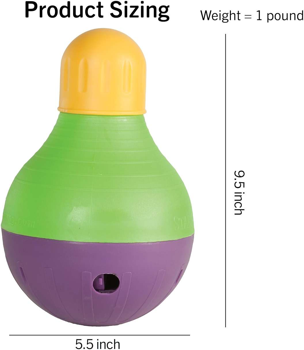 Starmark Bob-A-Lot Interactive Dog Pet Toy, Large, Yellow/Green/Purple - Image 5