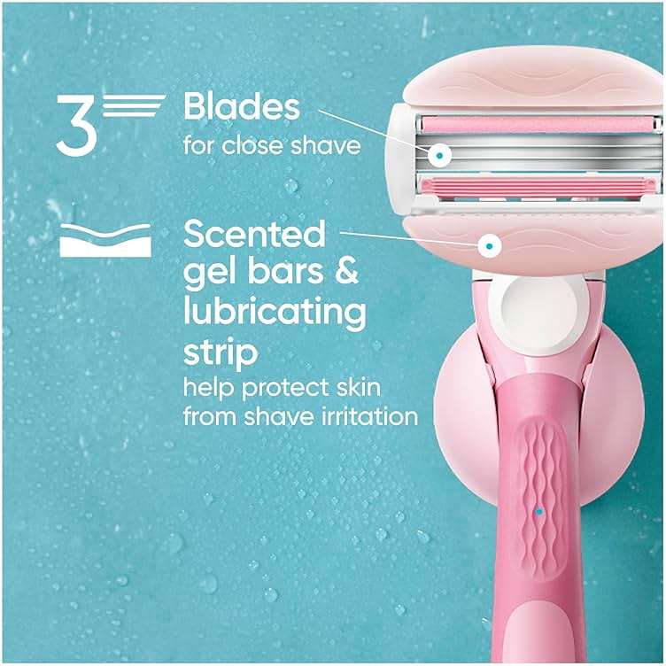 Gillette Venus ComfortGlide White Tea Women's Razor Refills, 4 Refill Cartridges, Fits Venus Reusable Razor Handles, 3-Bladed with Built-in Shave Gel Bars - Image 3