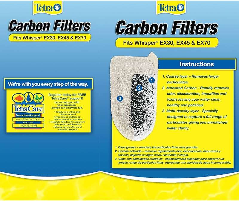 Tetra Whisper EX Carbon Large Round Filter Cartridges, 4 Count, Fits Tetra Whisper EX 30, 45, 70 Fish Tank Filters - Image 9