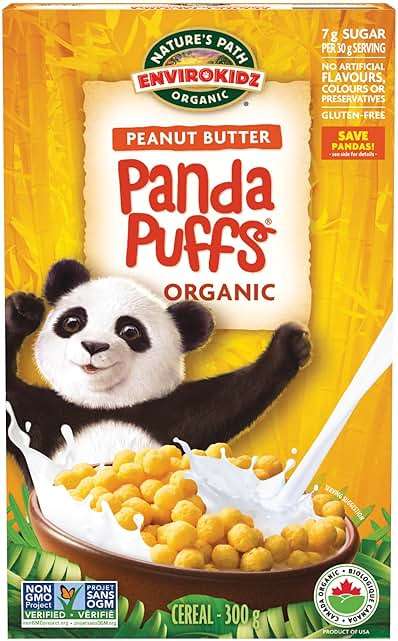 EnviroKidz Peanut Butter Panda Puffs Organic Cereal, 10.6 oz - Image 1