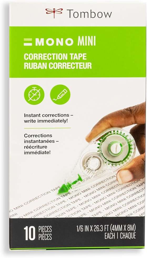 Tombow 68722 MONO Mini Correction Tape Easy to Use Applicator for Instant Corrections,Clear, 10-Pack - Image 3