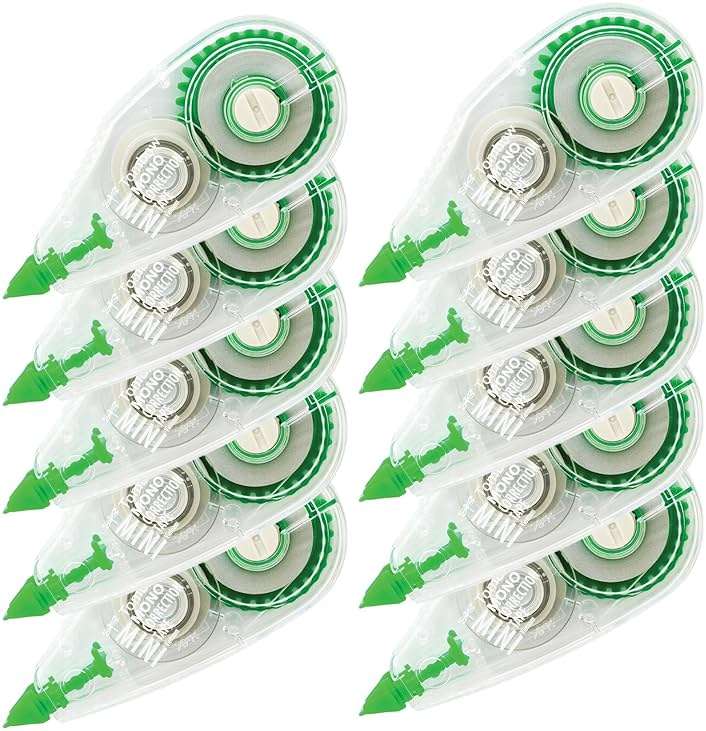 Tombow 68722 MONO Mini Correction Tape Easy to Use Applicator for Instant Corrections,Clear, 10-Pack - Image 8