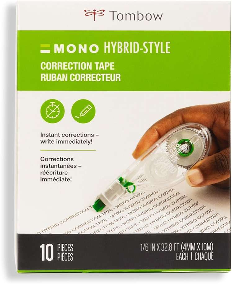 Tombow 68721 MONO Hybrid Correction Tape, 10-Pack. Easy To Use Applicator for Instant Corrections - Image 3