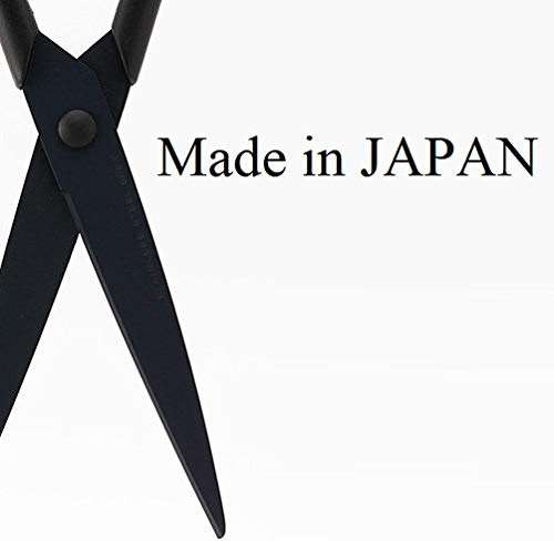 ALLEX Black Scissors All Purpose Sharp Japanese Stainless Steel Blade, Non-Sticking Fluorine Coating Blade for Adhesive Tape, Made in JAPAN - Image 2