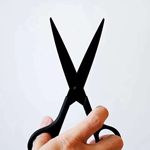 ALLEX Black Scissors All Purpose Sharp Japanese Stainless Steel Blade, Non-Sticking Fluorine Coating Blade for Adhesive Tape, Made in JAPAN - Image 5