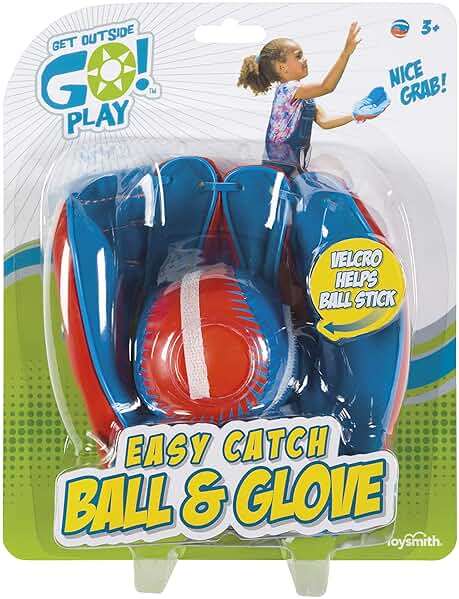 Get Outside Go! Easy Catch Ball & Glove Set Super Sport Outdoor Active Play Baseball by Toysmith (Packaging May Vary) Small - Image 1