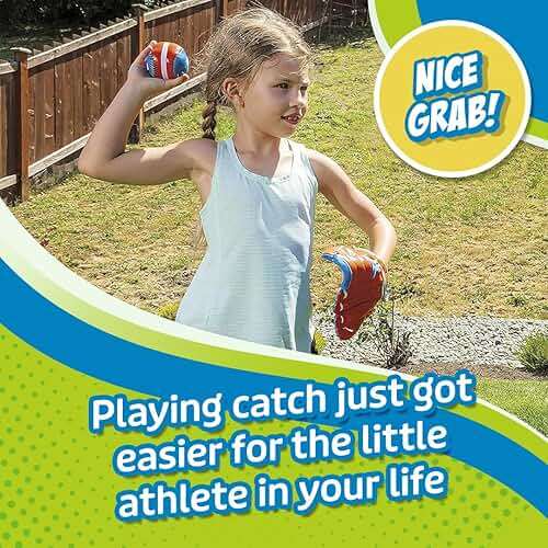 Get Outside Go! Easy Catch Ball & Glove Set Super Sport Outdoor Active Play Baseball by Toysmith (Packaging May Vary) Small - Image 4