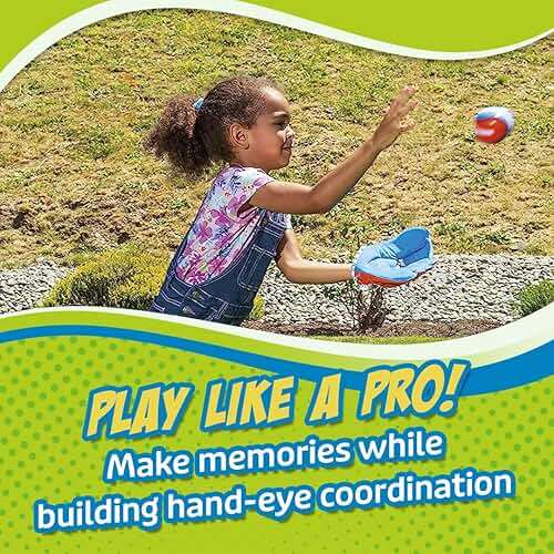 Get Outside Go! Easy Catch Ball & Glove Set Super Sport Outdoor Active Play Baseball by Toysmith (Packaging May Vary) Small - Image 6