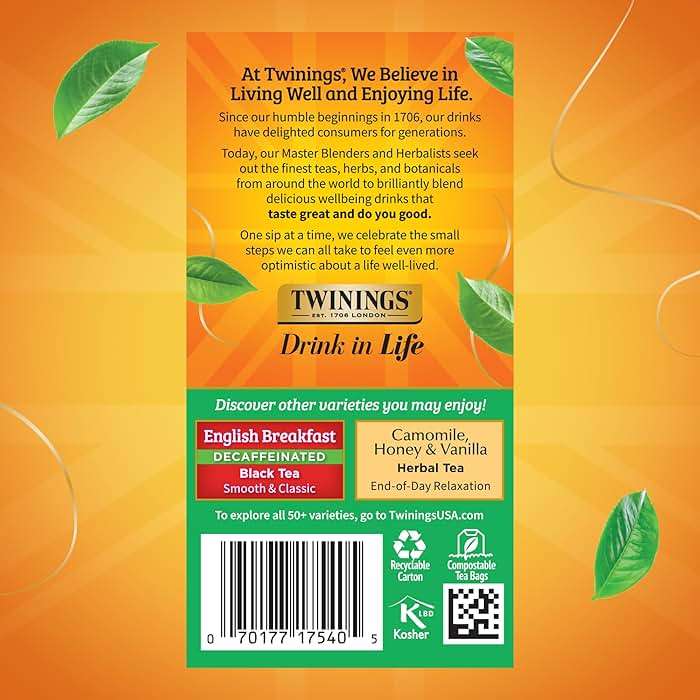 Twinings Decaffeinated Irish Breakfast Black Tea Individually Wrapped Bags, 20 Count (Pack of 1), Flavourful, Robust, Enjoy Hot or Iced, 20 Teabags - Image 5