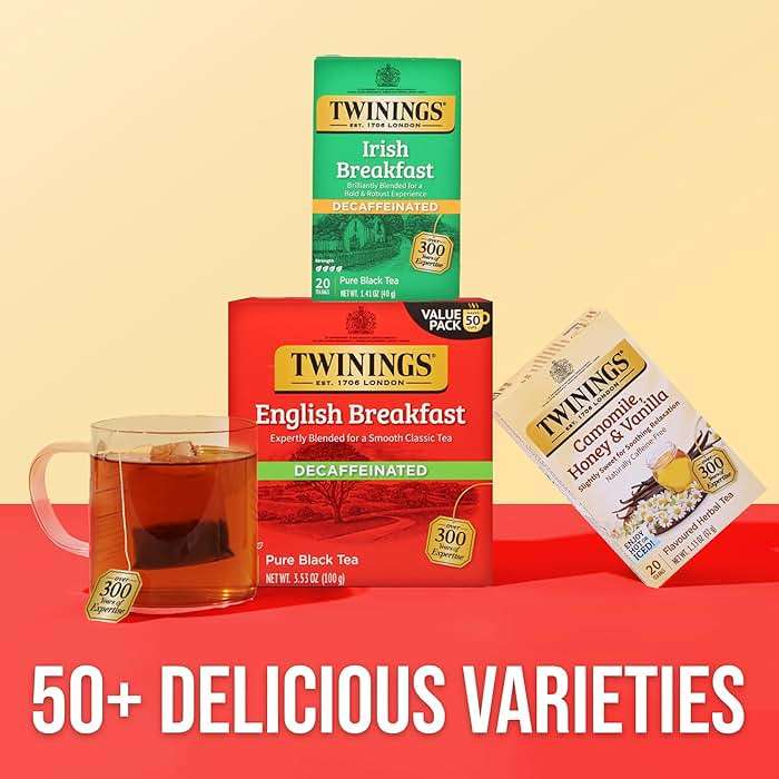 Twinings Decaffeinated Irish Breakfast Black Tea Individually Wrapped Bags, 20 Count (Pack of 1), Flavourful, Robust, Enjoy Hot or Iced, 20 Teabags - Image 6