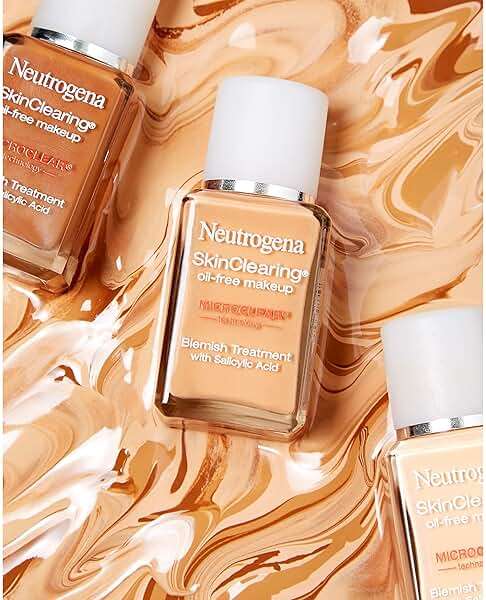 Neutrogena SkinClearing Oil-Free Acne and Blemish Fighting Liquid Foundation with.5% Salicylic Acid Acne Medicine, Shine Controlling Makeup for Acne Prone Skin, 40 Nude, 1 fl. oz - Image 4