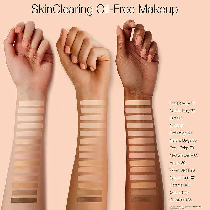 Neutrogena SkinClearing Oil-Free Acne and Blemish Fighting Liquid Foundation with.5% Salicylic Acid Acne Medicine, Shine Controlling Makeup for Acne Prone Skin, 40 Nude, 1 fl. oz - Image 6