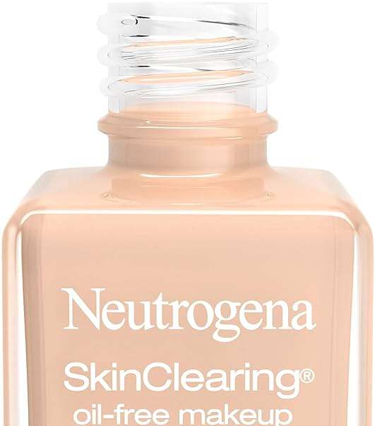 Neutrogena SkinClearing Oil-Free Acne and Blemish Fighting Liquid Foundation with.5% Salicylic Acid Acne Medicine, Shine Controlling Makeup for Acne Prone Skin, 40 Nude, 1 fl. oz - Image 10