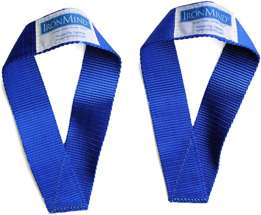 IronMind Sew-Easy Lifting Straps, Blue, Pair | Closed-loop nylon lifting straps for quick setup and a secure grip - Image 1