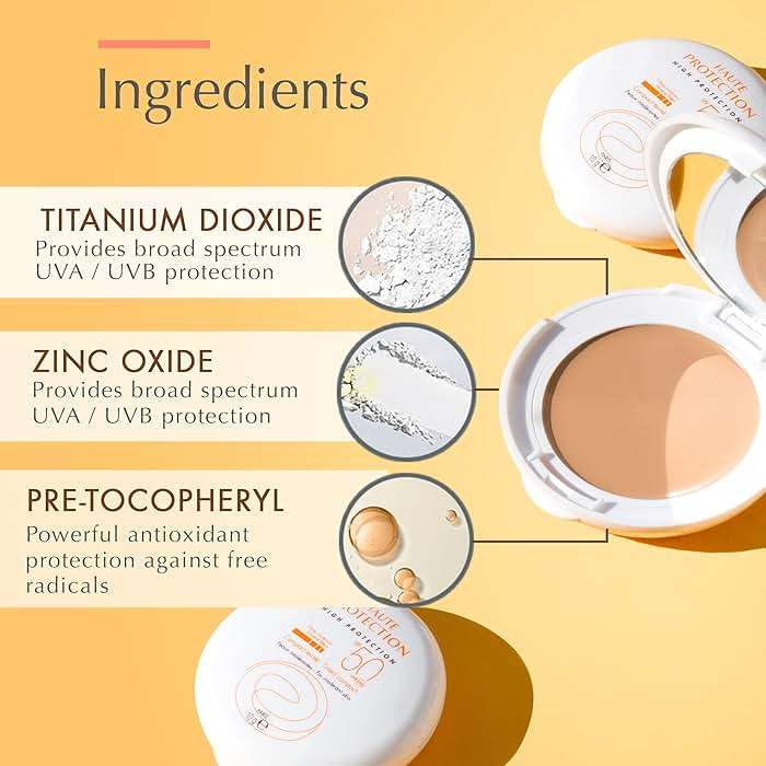 Avène Mineral Tinted Compact SPF 50, Mineral Sunscreen Tinted Sun Care with Mirror, Fragrance-Free for Sensitive Face SPF, Water Resistant, Non-Greasy, Does not Contain Avène Thermal Spring Water - Image 4