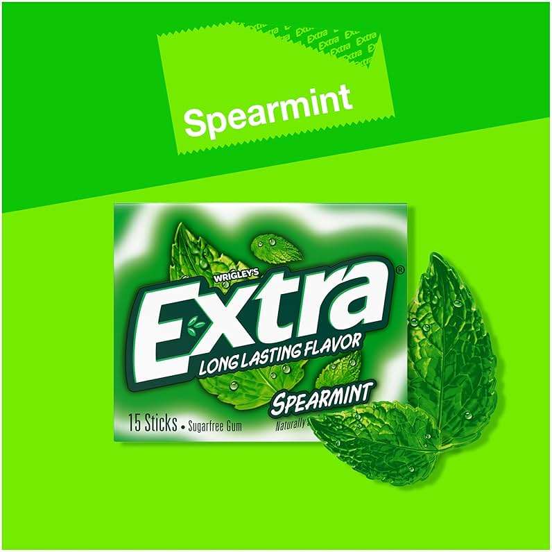 Extra Gum Spearmint Sugarfree Gum Bulk, Individually Wrapped, Perfect for Long Lasting Fresh Breath at School, Work & Travel 15 Count, Pack of 10 - Image 3