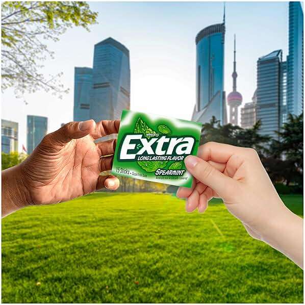 Extra Gum Spearmint Sugarfree Gum Bulk, Individually Wrapped, Perfect for Long Lasting Fresh Breath at School, Work & Travel 15 Count, Pack of 10 - Image 5