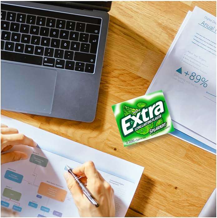 Extra Gum Spearmint Sugarfree Gum Bulk, Individually Wrapped, Perfect for Long Lasting Fresh Breath at School, Work & Travel 15 Count, Pack of 10 - Image 7