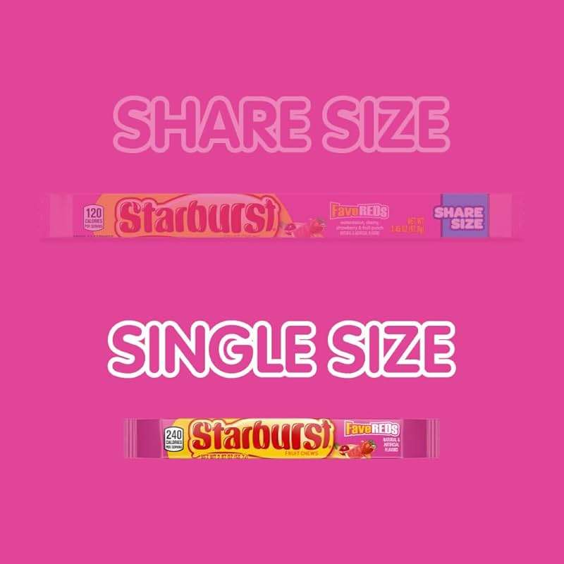 STARBURST FaveREDS Chewy Candy Bulk Pack, 24 Full Size Packs, Red Candy Bulk Box - Image 6