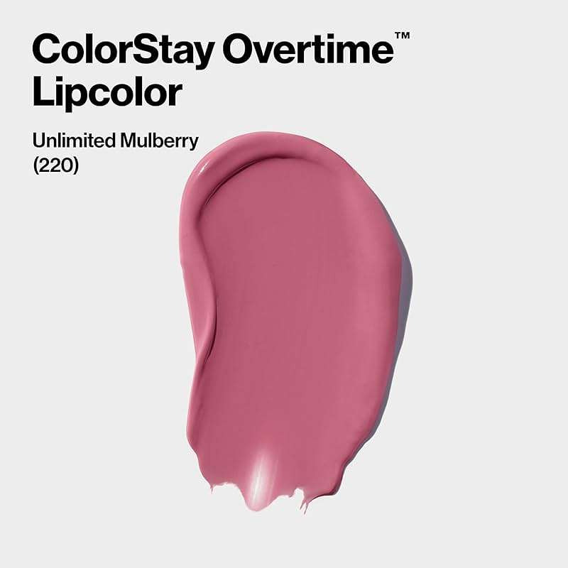 Revlon ColorStay Overtime Liquid Lipstick with Clear Lip Gloss, Long-Lasting Lip Color, Dual Ended with Moisturizing Vitamin E, 220 Unlimited Mulberry, 0.07 fl oz - Image 3