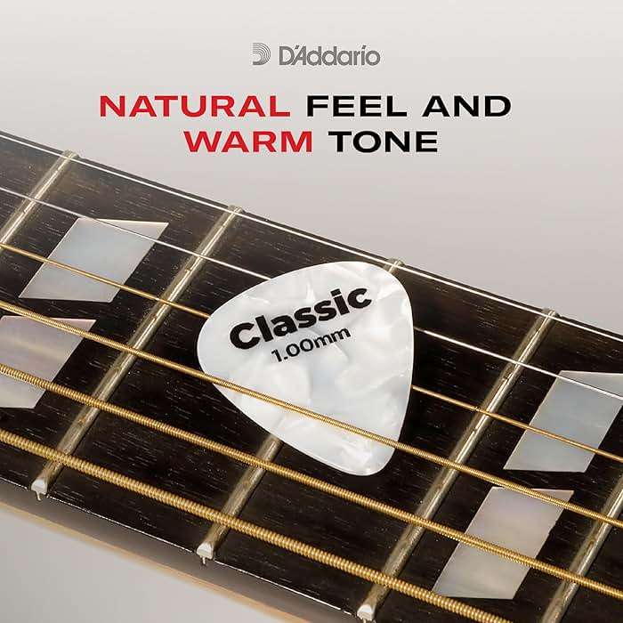 D'Addario Celluloid Guitar Picks - Guitar Accessories - Guitar Picks for Acoustic Guitar, Electric Guitar, Bass Guitar - Natural Feel, Warm Tone - Assorted, Medium 0.70mm, 10-pack - Image 4
