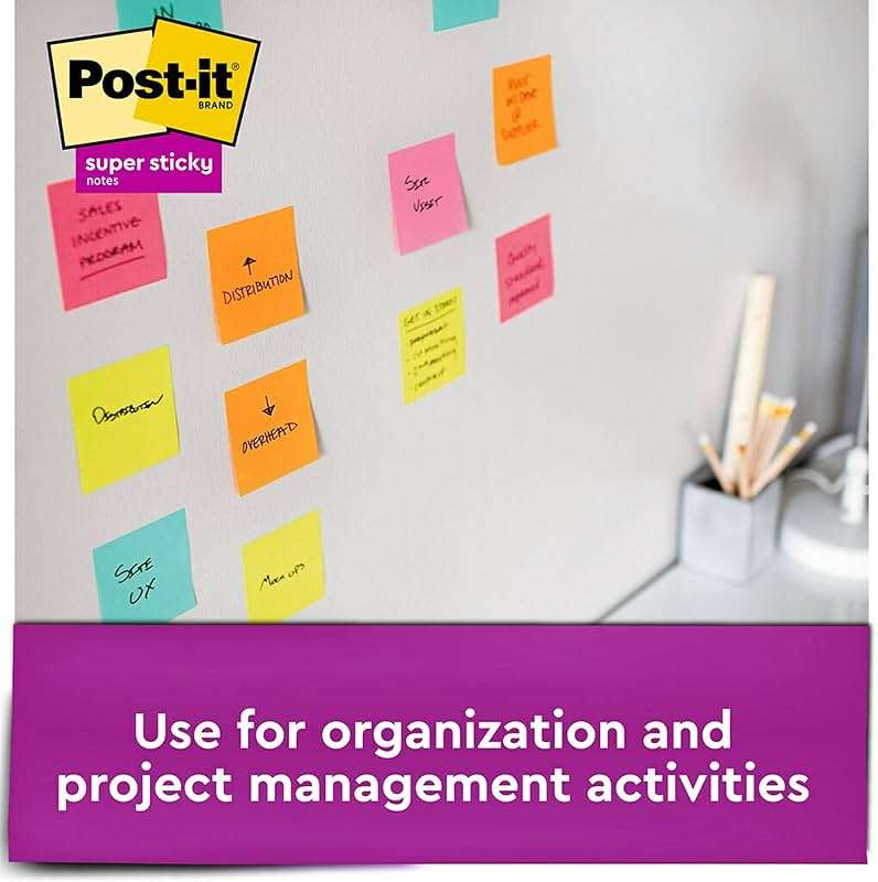 Post-it Super Sticky Dispenser Pop-up Notes, 10 Sticky Note Pads, 3 x 3 in., 2X the Sticking Power, School Supplies and Oﬃce Products, Use with Post-it Note Dispensers, Energy Boost Collection - Image 6