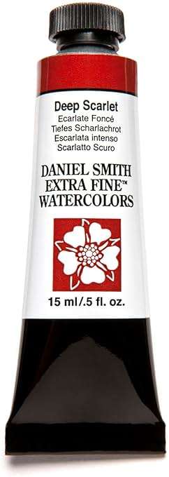 Daniel Smith Extra Fine Watercolor Paint, 15ml Tube, Deep Scarlet, 284600033, 0.5 Fl Oz (Pack of 1) - Image 1