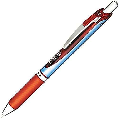 Pentel Gel Pen, Retractable/Refillable, Needle Tip, 0.5mm, (PENBLN75B), Blue Body with Red Accent - Image 3
