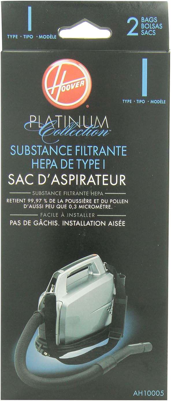 Hoover Vacuum Cleaner Bags for Platinum Canister Vacs, Pack of 2, Type I, Hepa Filtration, Part # AH10005, Hoover Vacuum Bags Refill - Image 5