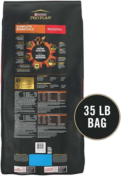 Purina Pro Plan Complete Essentials Shredded Blend Beef and Rice Dog Food Dry Formula with Probiotics for Dogs - 35 lb. Bag - Image 7