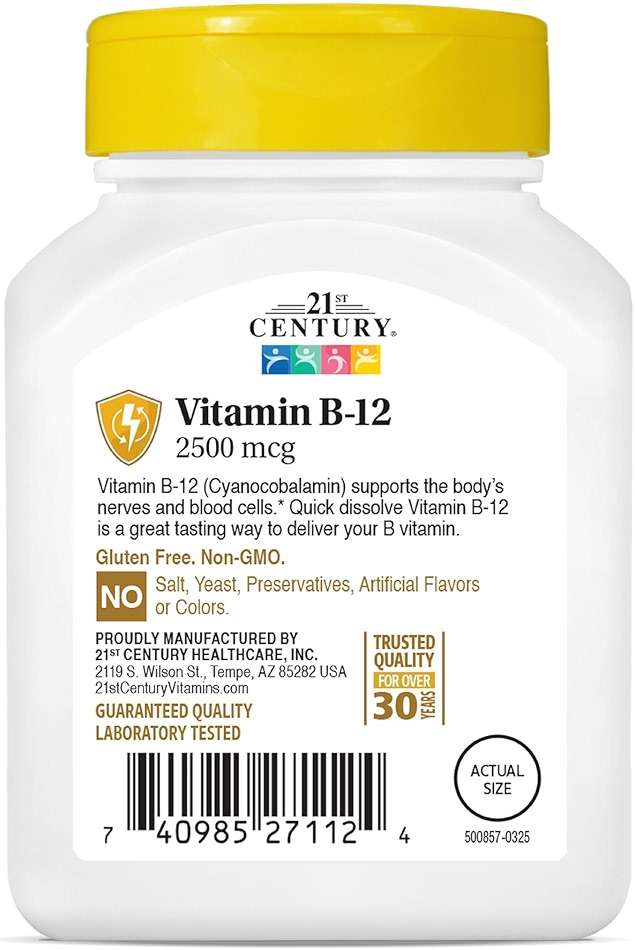 21st Century B-12 2500 mcg Quick Dissolve, Energy Support, Cherry, 110 Ct - Image 11