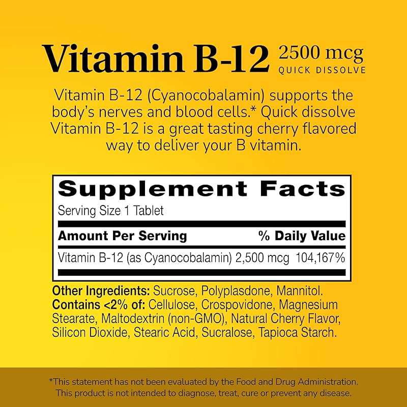 21st Century B-12 2500 mcg Quick Dissolve, Energy Support, Cherry, 110 Ct - Image 12