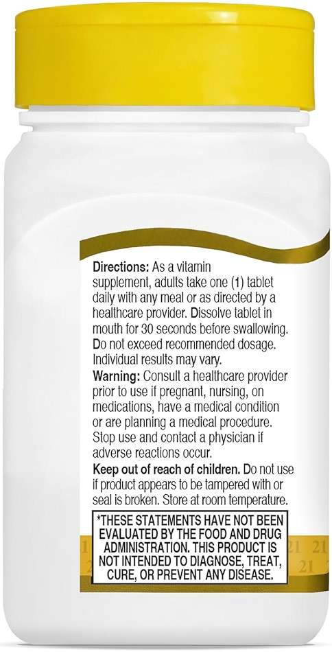 21st Century B-12 2500 mcg Quick Dissolve, Energy Support, Cherry, 110 Ct - Image 9