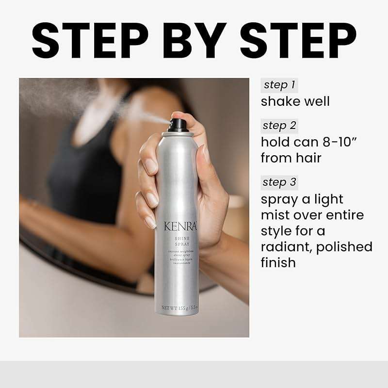 Kenra Shine Spray | Instant Weightless Shine Hairspray | Tames Frizz & Flyaways | Enhances Color Vibrancy | Lightweight, No Hold | All Hair Types - Image 4