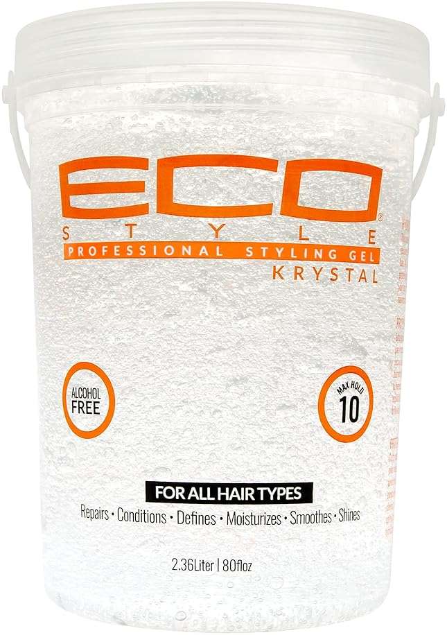 Eco Style Krystal Styling Gel - Adds Body and Shine to all Styles - Moisturizes and Maintains Healthy Hair - Strong, Weightless Hold - Ideal for any Hair Type and Color - Leaves No Residue - 80 oz - Image 1