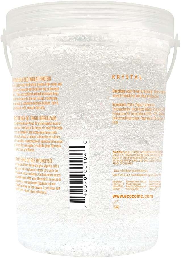 Eco Style Krystal Styling Gel - Adds Body and Shine to all Styles - Moisturizes and Maintains Healthy Hair - Strong, Weightless Hold - Ideal for any Hair Type and Color - Leaves No Residue - 80 oz - Image 6