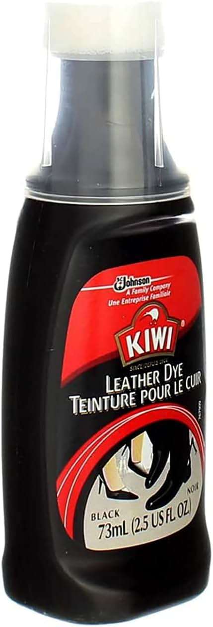 KIWI Leather Dye Restorer | For Shoes, Boots, Furniture, Jacket, Briefcase and More | Black | Includes Sponge Applicator - Image 2